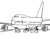 Dibujo de Avión en pista para colorear