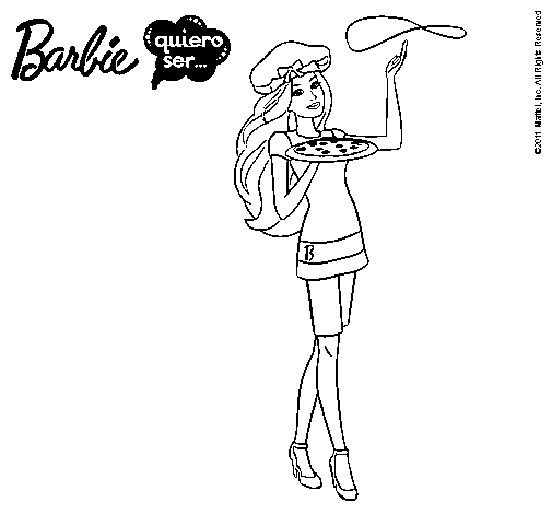 Dibujo de Barbie cocinera para Colorear