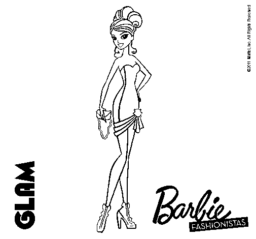 Dibujo de Barbie Fashionista 5 para Colorear