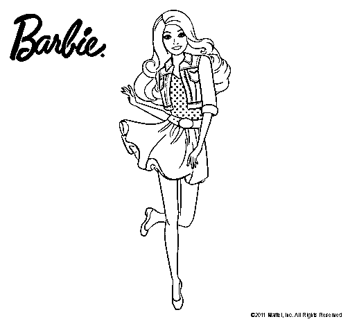 Dibujo De Barbie Informal Para Colorear Dibujosnet