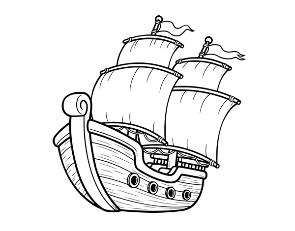 Dibujo de Barco de vela para Colorear 