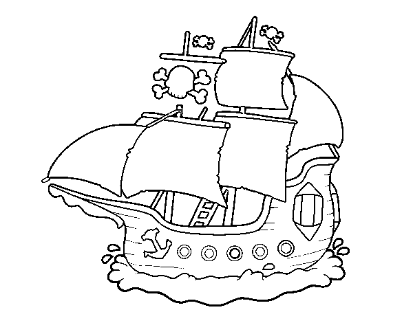 Dibujo de Barco pirata para Colorear