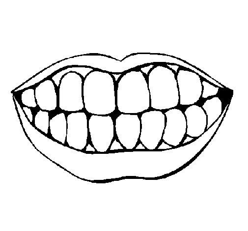 Dibujo de Boca y dientes para Colorear 