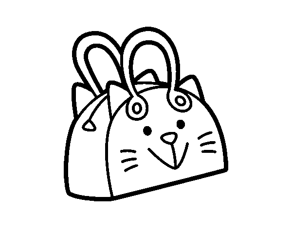 Dibujo de Bolso cara de gato para Colorear