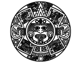 Dibujo de Calendario azteca para colorear