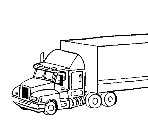 Dibujo de Camión tráiler para Colorear 