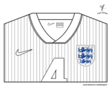 Dibujo de Camiseta del mundial de fútbol 2014 de Inglaterra para colorear