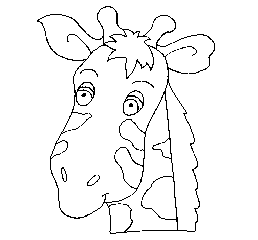 Dibujo de Cara de jirafa para Colorear