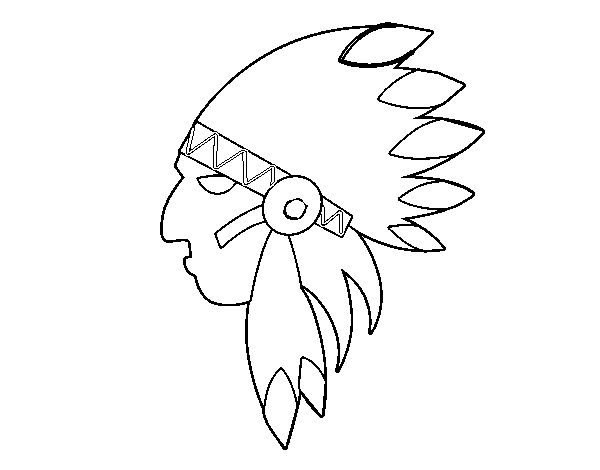Dibujo de Cara del indio jefe para Colorear