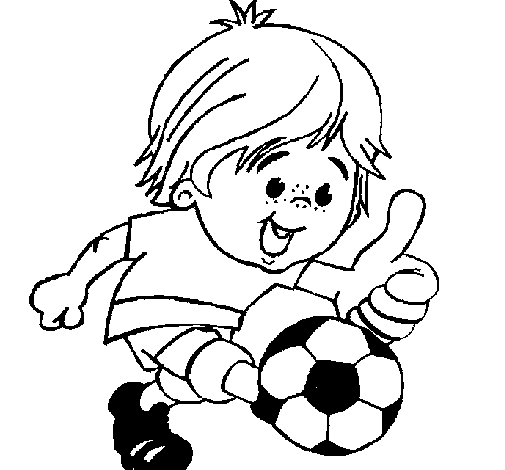 Dibujo de Chico jugando a fútbol para Colorear 