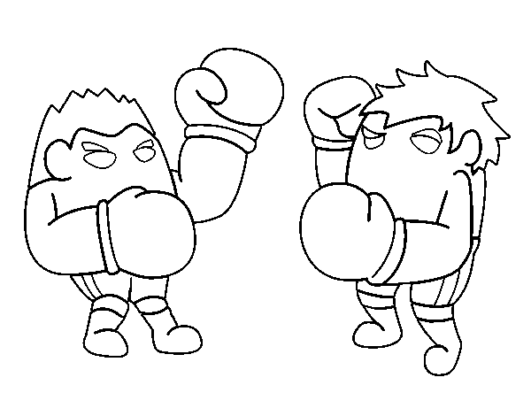 Dibujo de Combate de boxeo para Colorear