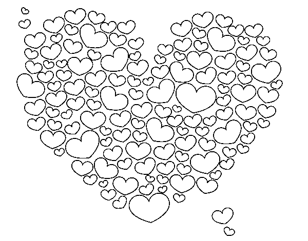 Dibujo de Corazón de corazones para Colorear