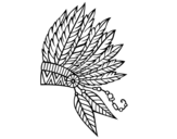 Dibujo de Corona de plumas india para colorear
