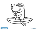 Dibujo de Decathlon - Morsa en kayak para colorear
