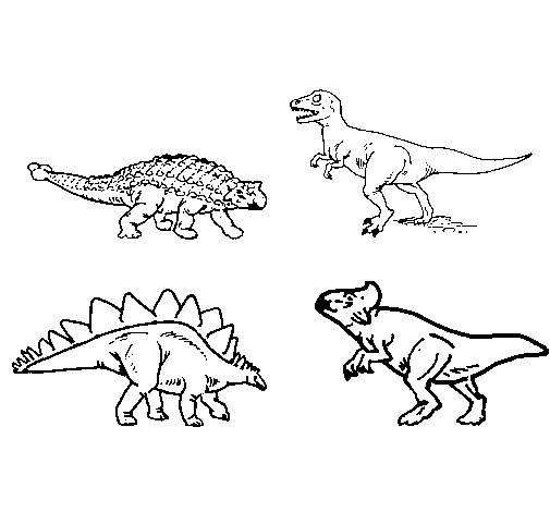 Dibujo de Dinosaurios de tierra para Colorear 
