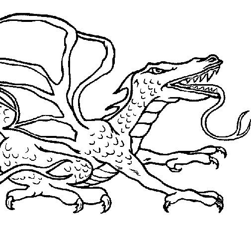 Dibujo de Dragón réptil para Colorear