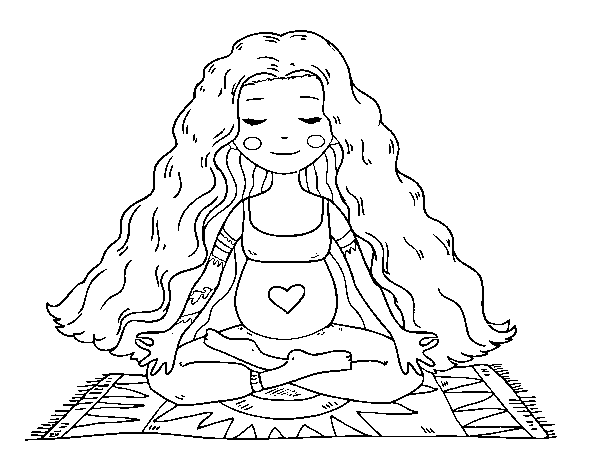 Dibujo de Embarazada practicando yoga para Colorear