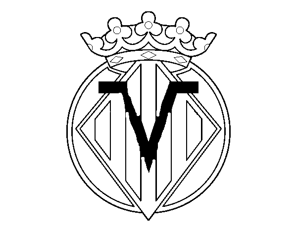 Dibujo de Escudo del Villarreal C.F. para Colorear