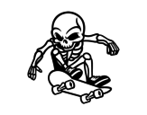 Dibujo de Esqueleto Skater para colorear