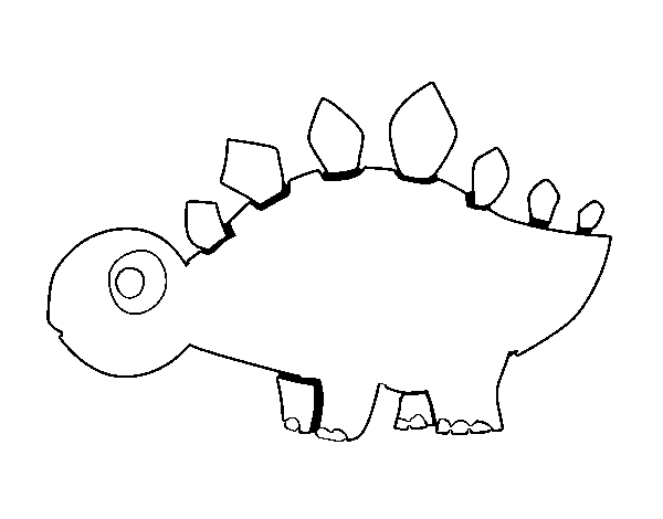 Dibujo de Estegosaurio joven para Colorear