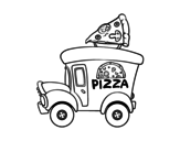 Dibujo de Food truck de pizza para colorear