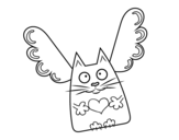 Dibujo de Gato Cupido para colorear
