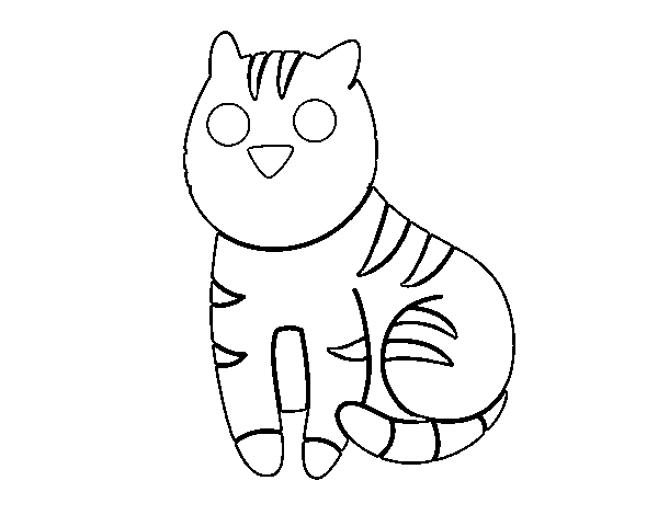 Dibujo de Gato simpático para Colorear