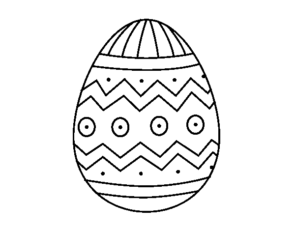 Dibujo de Huevo de Pascua con estampados para Colorear