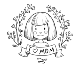 Dibujo de I love mom para colorear