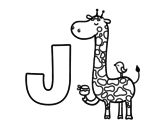 Dibujo de J de Jirafa para colorear