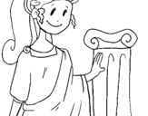 Dibujo de Joven romana para colorear