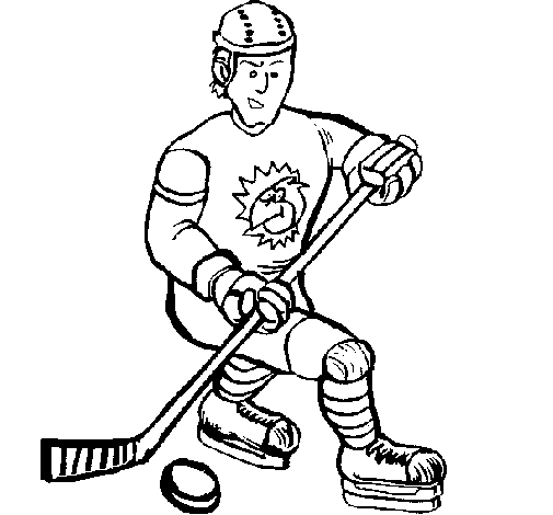 Dibujo de Jugador de hockey sobre hielo para Colorear