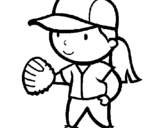 Dibujo de Jugadora de béisbol para colorear