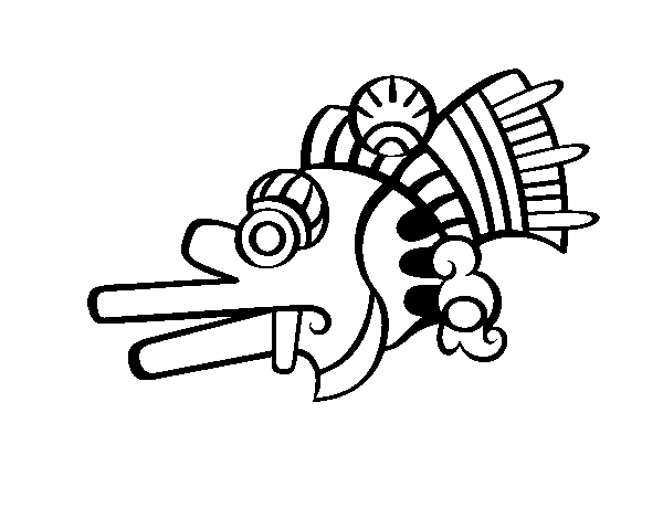Dibujo de Los días aztecas: el viento Ehecatl para Colorear