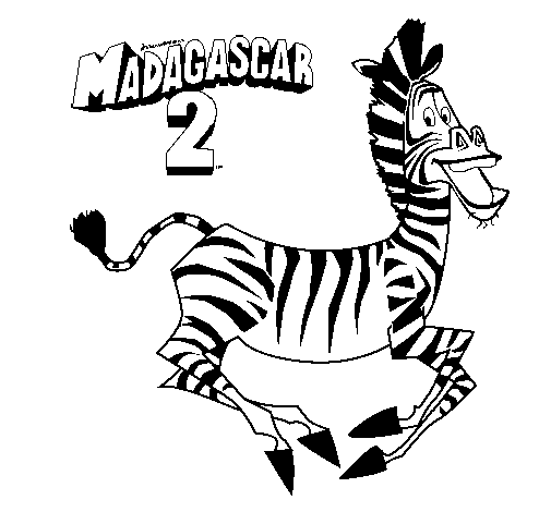Dibujo de Madagascar 2 Marty 1 para Colorear