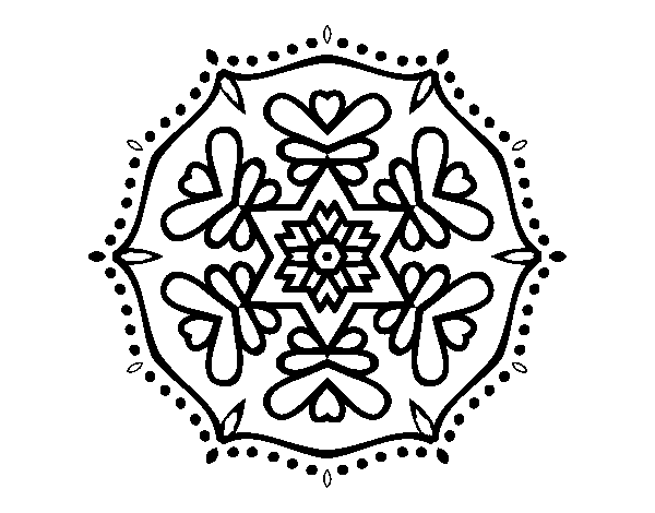 Dibujo de Mandala simétrica para Colorear