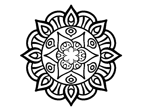 Dibujo de Mandala vida vegetal para Colorear