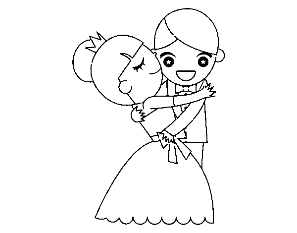 Dibujo de Marido y Mujer bailando para Colorear