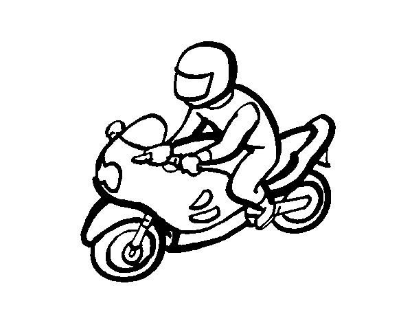 Dibujo de Motorista para Colorear
