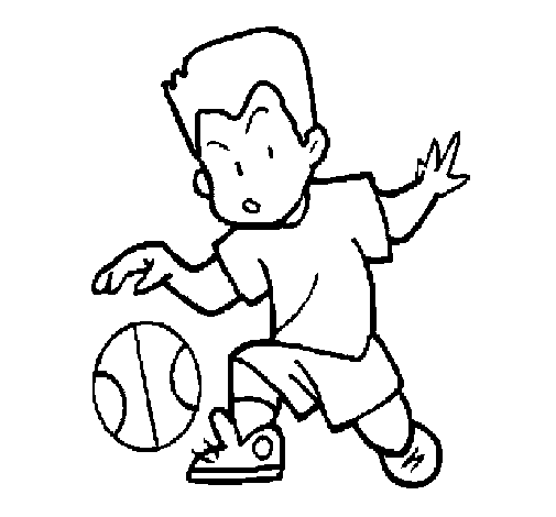 Dibujo de Niño botando la pelota para Colorear