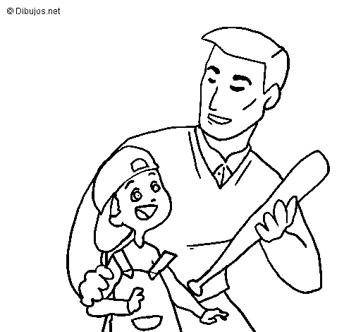 Dibujo de Padre e hijo 1 para Colorear