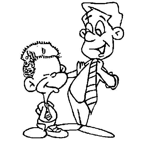 Dibujo de Padre e hijo para Colorear 