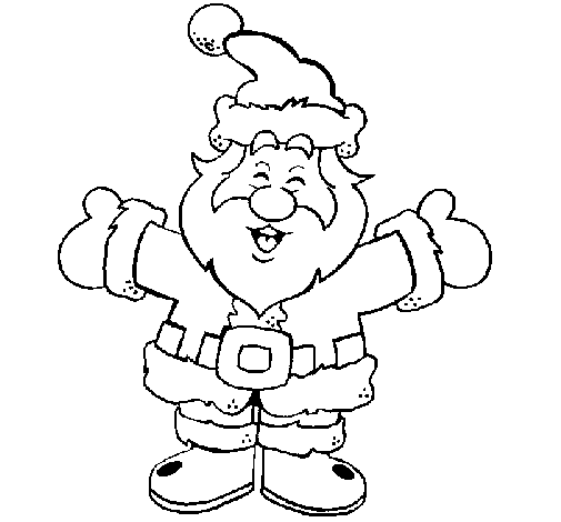 Dibujo de Papa Noel feliz para Colorear
