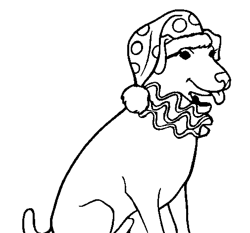 Dibujo de Perro payaso para Colorear