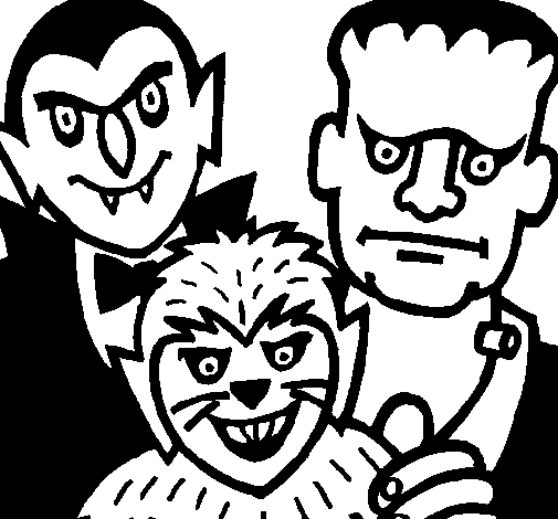 Dibujo de Personajes Halloween para Colorear