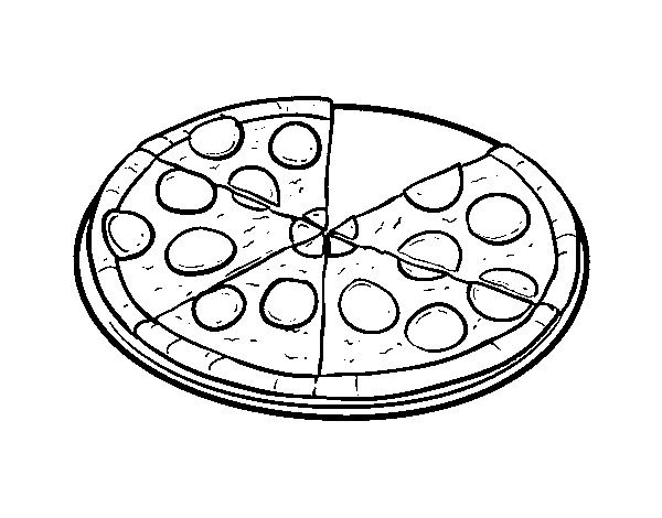 Dibujo de Pizza italiana para Colorear