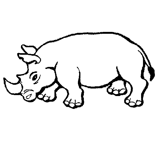 Dibujo de Rinoceronte 2 para Colorear