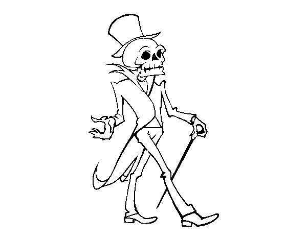 Dibujo de Señor esqueleto para Colorear 