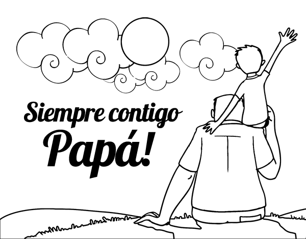 Dibujo de Siempre contigo papá para Colorear 