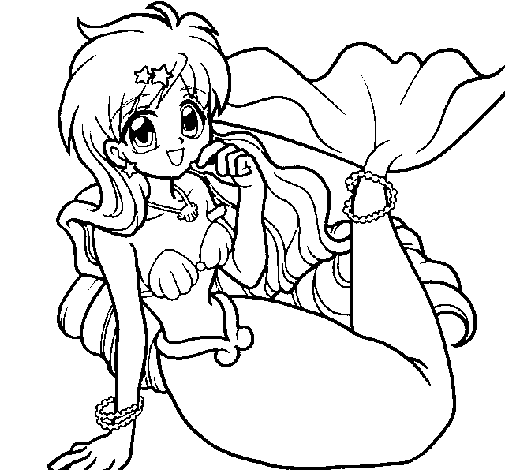 Dibujo de Sirena 1 para Colorear